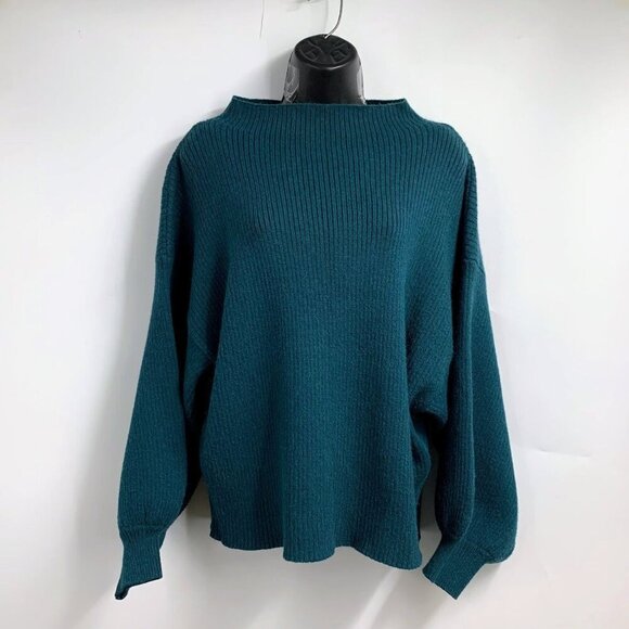 Line & Dot Women's Knit Ribbed Balloon Sleeve Pullover Sweater Size M - Picture 1 of 12
